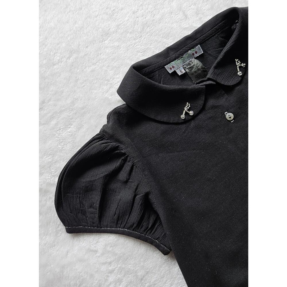 girl's BONPOINT France childrensalon embellished beaded shirt top $345 6 yrs - Picture 6 of 9